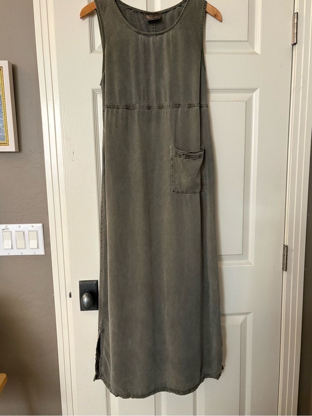 DRESSING CLIO Vintage 90s Grey Green Maxi Dress Size Small Grunge y2k Acid Wash